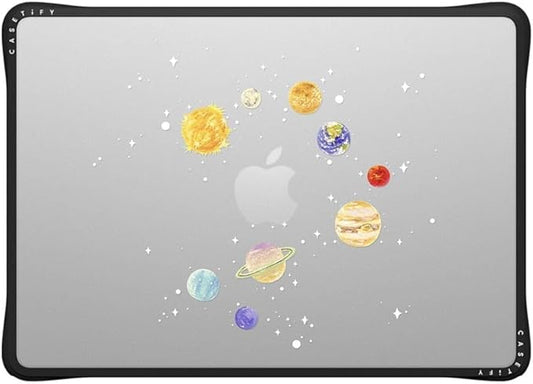 CASETiFY Impact MacBook Air 13.6" (M2-M4) Case [Cushioned Impact Corners/Scratch-Resistant/Anti-Slip Grip] - Solar System - Clear Black