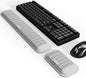 MEKASS Ergonomic Wrist Rest for Keyboard and Mouse, Soft Memory Foam Keyboard Wrist Rest Set with Non-Slip Silicone Base, Easy Typing, Pain Relief, Comfort for Office, Work, Gaming (Light Gray)