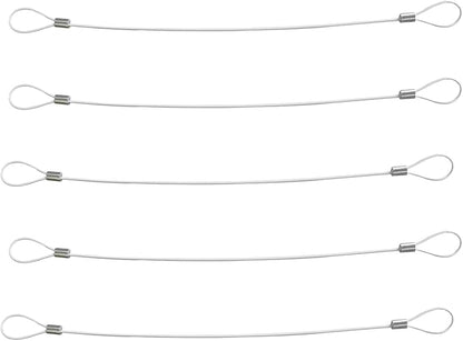 Cable Tethers 5 Pack with Crimping Tool (12 Inches, White Color), Adjustable Security Cable Look, Universal DIY Adapter Tethering Ties Kit for Computer Cord, Pre-Assembled, Tamper-Resistant