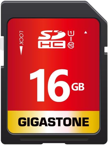 GIGASTONE 16GB SD Card UHS-I U1 Class 10 SDHC Memory Card High-Speed up to 80MB/s Full HD Video Kodak Olympus Digital Camera