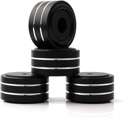 Monosaudio 4Pcs 40x20mm Speaker Isolation Feet Single-sided 3M Adhesives Speaker Spike Pads with Non-Slip Rubber Rings for Audio,Speakers, Subwoofers, Home Theater, Turntable DAC Feet Pad(Black Color)