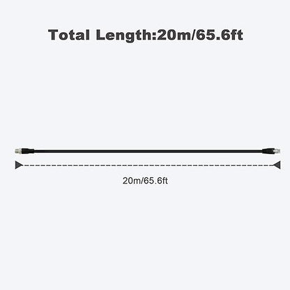 Alvin's Cables M12 X Coded 8 Pin Male to RJ45 Shielded Ethernet Cable M12 8 Position Cat6a Cable for Cognex Industrial Camera 20M/65.6ft