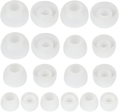 Earbud Tips - 9 Pairs Replacement Ear Tips Compatible With Powerbeats 2/3, LG, Samsung Earbuds - White