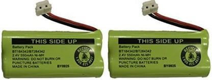 Replacement Battery BT184342 / BT284342 for Many GE/RCA Cordless Telephones (See Description) (2-Pack)