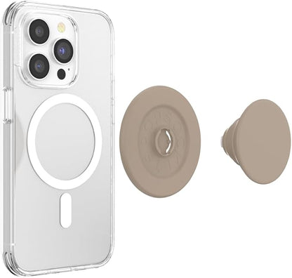 PopSockets Phone Grip for MagSafe with Kickstand, Magnetic Stand, Swappable Top, Secure Hold for iPhone MagSafe Cases, Phone & Tablet Grip, Cute PopSockets - Soft Touch Latte