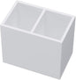 NIUBEE Acrylic Pen Holder 2 Compartments, White Pencil Organizer Cup for Countertop Desk Accessory Storage