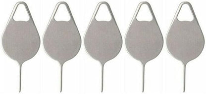 5 Pcs Silver Card Needle, Sim Card Tray Opening Removal Tool, Eject Pin Tool Replacement SIM Card Tools Accessories