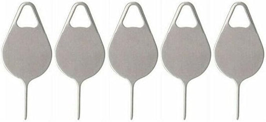 5 Pcs Silver Card Needle, Sim Card Tray Opening Removal Tool, Eject Pin Tool Replacement SIM Card Tools Accessories