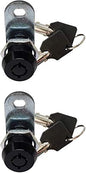 Admiral Locks Tubular Cam Lock, Keyed Alike Removable Key RV Compartment Storage Lock Cabinet Locks (Black Pack of 2, 5/8" 180°)