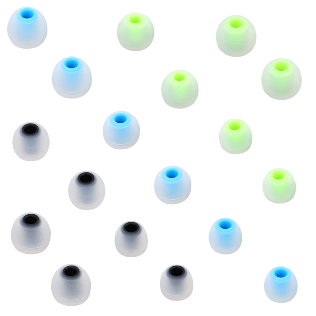 Earbuds Replacement Tips Silicone Earbud Tips Ear Gels Fit for Inner Hole from 3.8mm - 5.1mm Earphones 9 Pairs S/M/L
