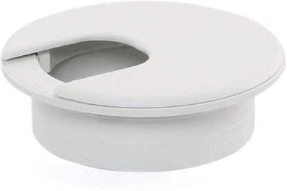 4pcs 2 Inch Desk Wire Cord Cable Grommets Hole Cover for Office PC Desk Cable Cord Organizer Plastic Cover (White-4Pcs)