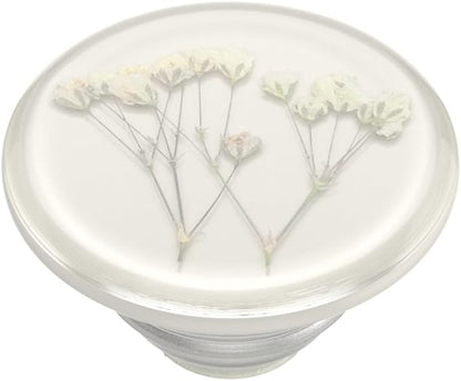 PopSockets: Phone Grip with Expanding Kickstand, Adhesive Grip - Pressed Flower Baby's Breath