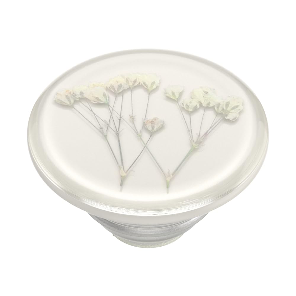 PopSockets Adhesive Phone Grip, Holder, Phone Stand, Flower - Pressed Flower Baby's Breath