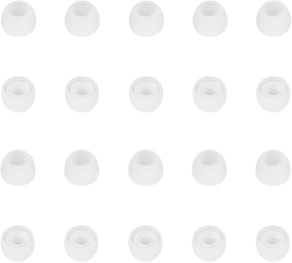 Silicone Small Replacement Earbud Tips Eartips for in- Ear Headphones Rubber Tips Earbud Replacement Earbuds Cap 10 Pairs (White)