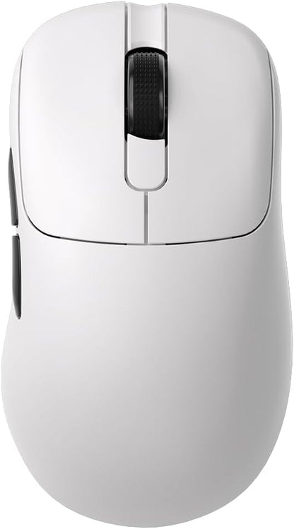 AJ179PRO PAW3395 26000 DPI Gaming Mouse, 8000Hz Polling Rate, 58g Ultra-Light, Tri-Mode (2.4G/Wired/Bluetooth 5.2), Magnetic RGB Charging Dock, Ergonomic Right-Hand Design, White
