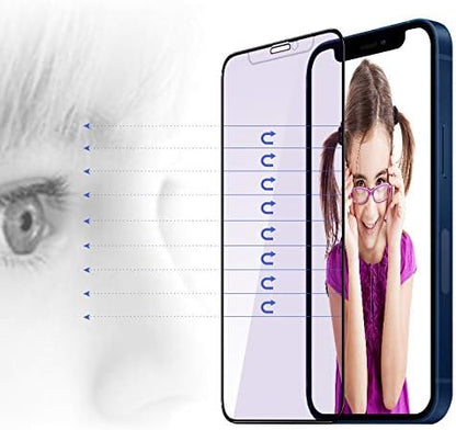PERFECTSIGHT Anti Blue Light Screen Protector Compatible with iPhone 12 Mini 2020 5.4 inch, Eye Care HD Clear Tempered Glass - Anti Eye Fatigue & Eye Dry 2X Stronger Easy Installation