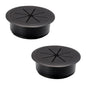 2 Pcs Desk Grommet 2" / 50 mm, Desk Hole Cover for Cables Black, Cable Grommet ABS Plastic, Desk Hole Grommet for Home & Office Pc, Detachable Cable Cord Organizer