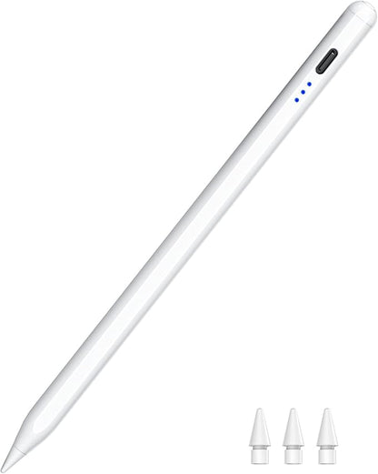Stylus Pen for iPad 2018-2025, Fast Charging Magnetic Pencil (1st Generation) with Tilt Sensitivity & Palm Rejection for iPad Air 3/4/5/M2/M3, iPad mini 5/6, iPad 6/7/8/9/10/11, iPad Pro 11"/12.9"/M4