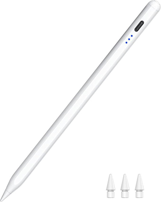 Stylus Pen for iPad 2018-2025, Fast Charging Magnetic Pencil (1st Generation) with Tilt Sensitivity & Palm Rejection for iPad Air 3/4/5/M2/M3, iPad mini 5/6, iPad 6/7/8/9/10/11, iPad Pro 11"/12.9"/M4