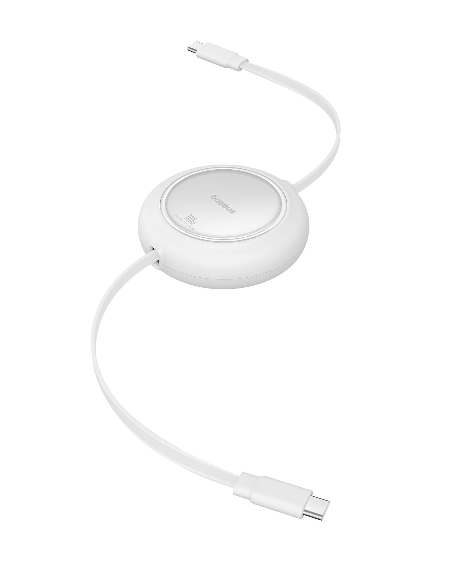 Baseus USB C to USB C Cable, 100W 6.6ft Retractable USB C Fast Charging Cable, 7-Stage Length Preset Retractable Charger Cord for iPhone 16 15 Pro Plus Pro Max, MacBook, iPad Pro, Samsung S24/S23+