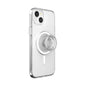 PopSockets iPhone 15 Pro Phone Case with MagSafe, Wireless Charging Compatible, White - Opalescent Clear