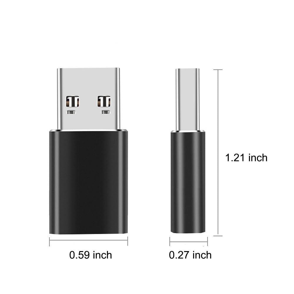 USB A Male to USB C Female OTG Adapter (3 Pack),USB 3.2 GEN2 10Gbps One-Sided High-Speed Data PD60W Fast Charging For PC,Laptop,Charger,Power Bank,AiSiHelper,iphone,Samsung S24 23 22,Carplay,Earphones