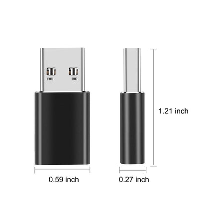 USB A Male to USB C Female OTG Adapter (3 Pack),USB 3.2 GEN2 10Gbps One-Sided High-Speed Data PD60W Fast Charging For PC,Laptop,Charger,Power Bank,AiSiHelper,iphone,Samsung S24 23 22,Carplay,Earphones