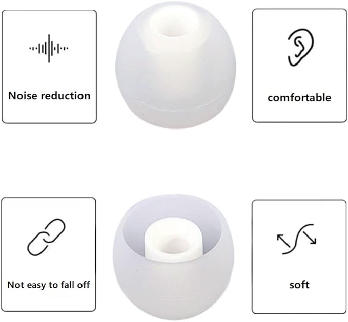 Earbud Replacement Tips Silicone Earbud Tips Headphone Earbud Tips Ear Gels Fit for Inner Hole from 3.8mm - 5.1mm Earphones 9 Pairs S/M/L