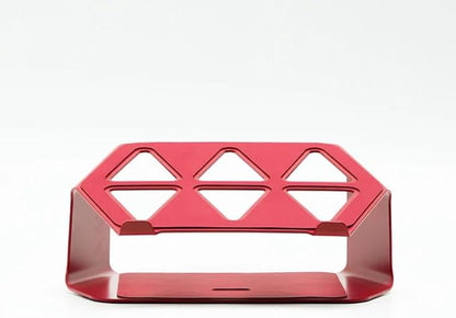 NUMIN Facet Laptop Station Red | Laptop Tabletop Stand Tall Height Ventilated | Sturdy Rust Free Metal Design | Anti Slip leatherite Surface | Compatible for MacBook, HP, Dell, Lenovo