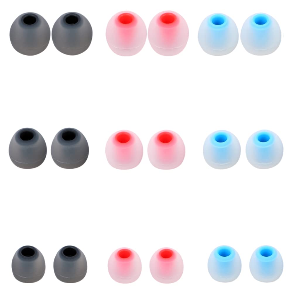 Earbuds Replacement Tips Silicone Earbud Tips Ear Gels Fit for Inner Hole from 3.8mm - 5.1mm Earphones 9 Pairs S/M/L