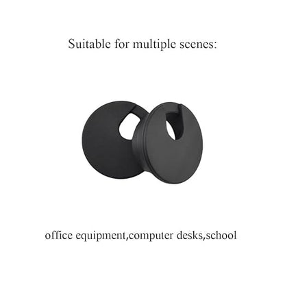 HAHIYO 2Pcs 1.38Inch/35mm Black ABS Plastic U-Shaped Desk Grommet Wire Grommet Cable Management Cord Hole Cover Desk Wire Hole Insert Wire Organizer for Computer Office Home School Equipment Systems