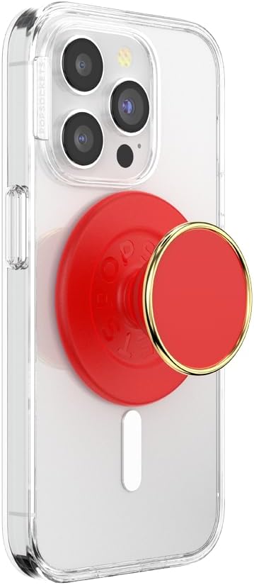 PopSockets Phone Grip for MagSafe, Magnetic Holder, Phone Stand, Red - Rosso