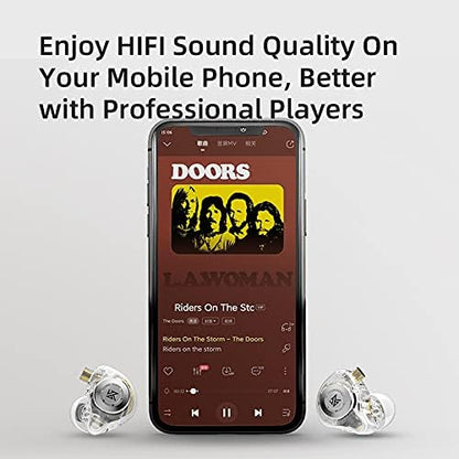 keephifi KZ EDX Pro in Ear Monitors KZ IEM Earphones with Microphone, Dual DD HiFi Stereo Sound Wired Earphones Noise Cancelling Earbuds (Cyan, with Mic)