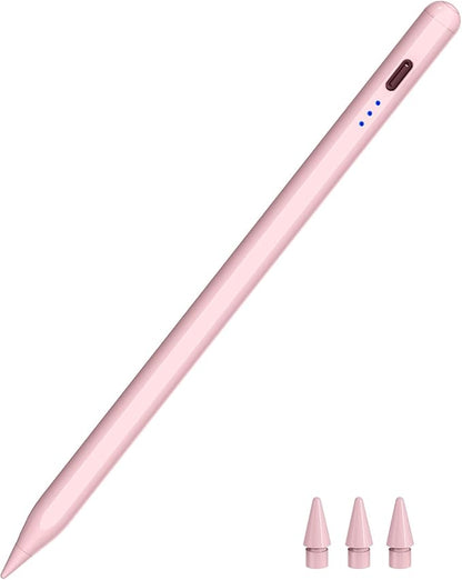 Pen for iPad 2018-2025, HATOKU 15 Mins Fast Charging Pencil 1st Gen with Tilt & Palm Rejection Compatible with iPad Air 3/4/5/M2/M3, iPad mini 5/6, iPad 6/7/8/9/10/11, iPad Pro 11"/12.9"/M4 (Pink)