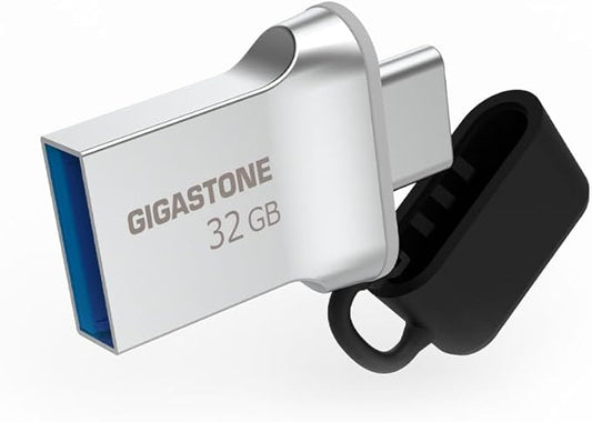 GIGASTONE 32GB Nano Luxus Dual USB Flash Drive, USB-C & USB-A, 100MB/s High-Speed Storage, Metal Design
