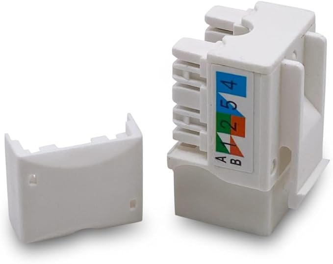 Cat6 Keystone Jack - [UL Listed] - Ethernet Wall Jack - Network Coupler - Cat5/5e/6 Compatible - 100-Pack