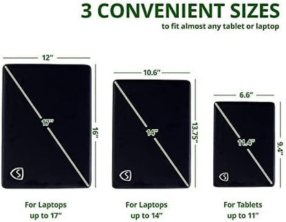 Shield Your Body - Laptop Lap Pad with SaferBody™, Anti Radiation Shield & Heat Shield Pad, EMF Blocker Laptop Pad for Up to 17in.Wide Device (15.9 x 12 inches), Jet Black PU Leather Color