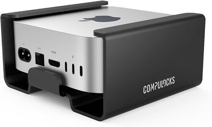 Mac mini M4 2024 Secure Mounting Bracket with Integrated Lock Head, Anti-Theft Steel Holder with Keyed Lock for Offices, Schools, and Public Spaces - Black