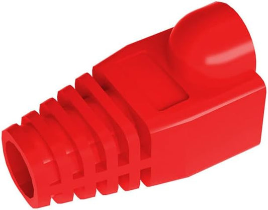 VIVOCH 50 Pcs Cat5 Cat5E Cat6 Strain Relief Boot, RJ45 Plug Connector Cover Modular Network Plug Connector Cap Cable Connector Boots, Red