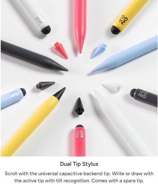ZAGG Pro Stylus 2 with Active & Capacitive Tips, Palm Rejection, Tilt Recognition, Bluetooth Pairing, Compatible w/iPad Pro 11/12.9 (3,4, & 5 Gen)/Air 10.9/iPad 10.2/9.7/Mini 5/ iPad Air (M2) - Yellow