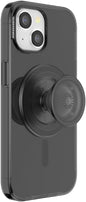 PopSockets iPhone 15 Case with Round Phone Grip Compatible with MagSafe, Phone Case for iPhone 15, Wireless Charging Compatible - Black Translucent