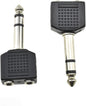 Hahiyo 3.25 M-2x6.35 F-TRS Stereo Plug Interconnect Audio One Male 6.35mm(1/4 inch) and Two Females 3.25mm(1/8Inch) Adapter Splitter Good Signal Sound Snap Tight Not Wobble for Guitar Black 2pcs