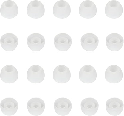 10 Pairs Silicone Medium Replacement Ear Tips - Eartips for In-Ear Headphones - Rubber Tips Earbud Covers - Earbud Cap (White)