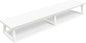 TEAMIX White Dual Monitor Riser for 2 Monitors-42inch, Wood Desktop Dual Stand with Metal Legs, Long Screen/PC/Laptop Storage,Computer Shelf TV Holder Home Office