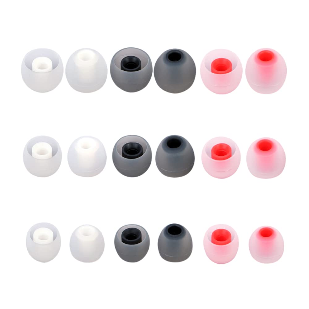 Earbuds Replacement Tips Silicone Earbud Tips Ear Gels Fit for Inner Hole from 3.8mm - 5.1mm Earphones 9 Pairs S/M/L
