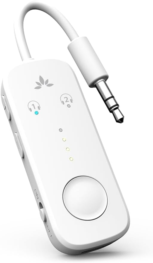 Avantree Relay - Airplane Bluetooth Adapter for 2 AirPods or Headphones