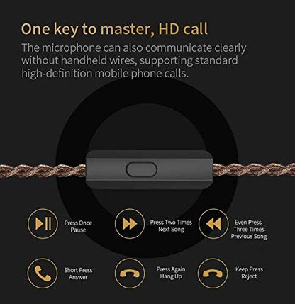 CCA C12 in Ear Monitor Headphones 5BA 1DD Hybrid HiFi Gaming IEM Earphones Noise Isolating Stereo Wired Earbuds for Musicians Audiophile Singers DJ