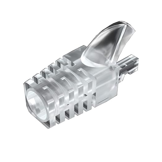 VIVOCH 50 Pcs Cat5 Cat5E Cat6 Strain Relief Boot, RJ45 Plug Connector Cover Modular Network Plug Connector Cap Cable Connector Boots, Transparent