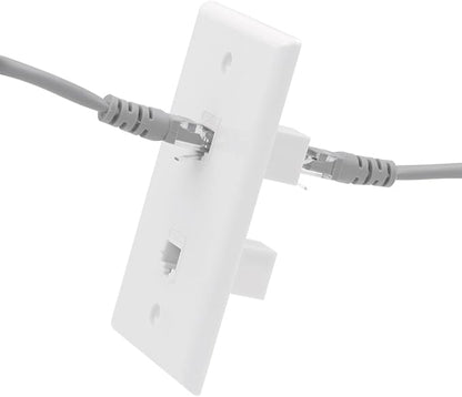 VCE 2-Port Ethernet Wall Plate (UL-Listed), CAT6 Wall Plate and Jack, RJ45 Keystone Wall Outlet with Single Gang Low Voltage Mounting Bracket, White 2-Pack