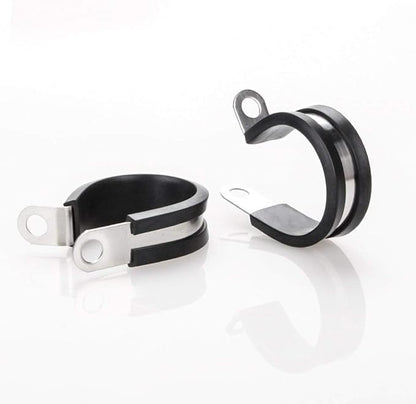 LOKMAN 20 Pack 1/4 Inch Stainless Steel Cable Clamp, Rubber Cushioned Insulated Clamp, Metal Tube Holder for Tube, Pipe or Wire Cord Installation